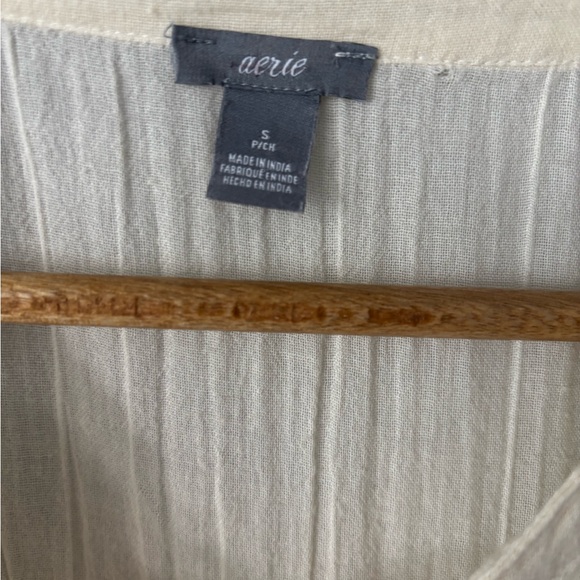 Aerie Cream Boho Peplum Top with Tassel Detail - Picture 4 of 8